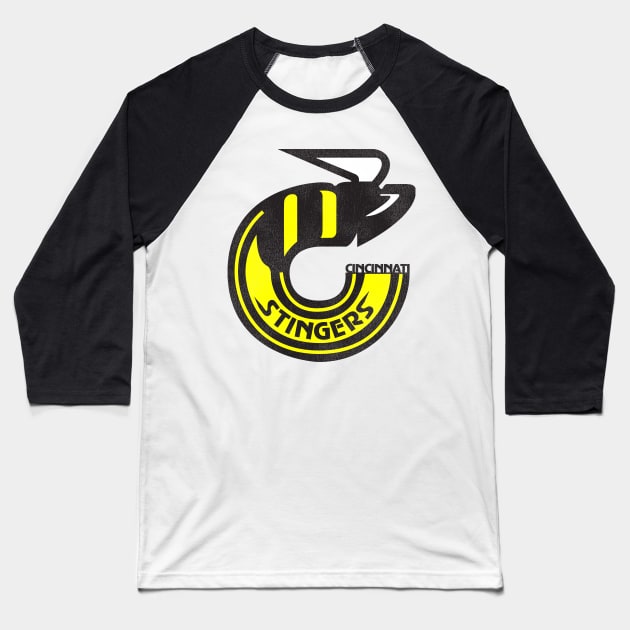 Defunct Cincinnati Stingers Hockey Team Baseball T-Shirt by Defunctland